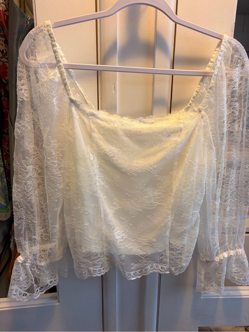 Walter Baker White Lace Square-Neck Crop Top New with Tags